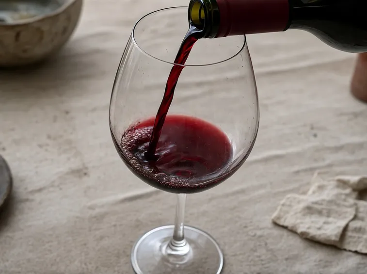 versare vino rosso