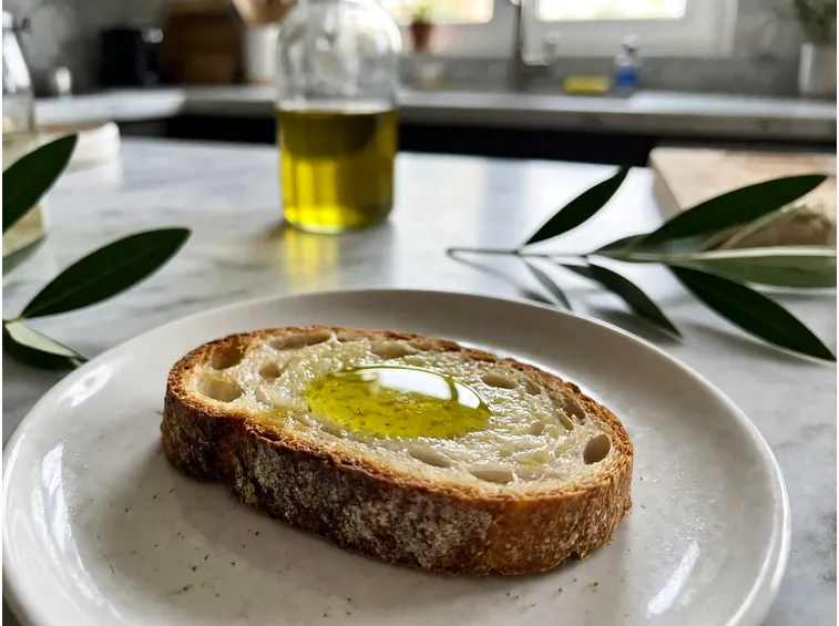 Perché l'olio appena franto si assaggia sul pane